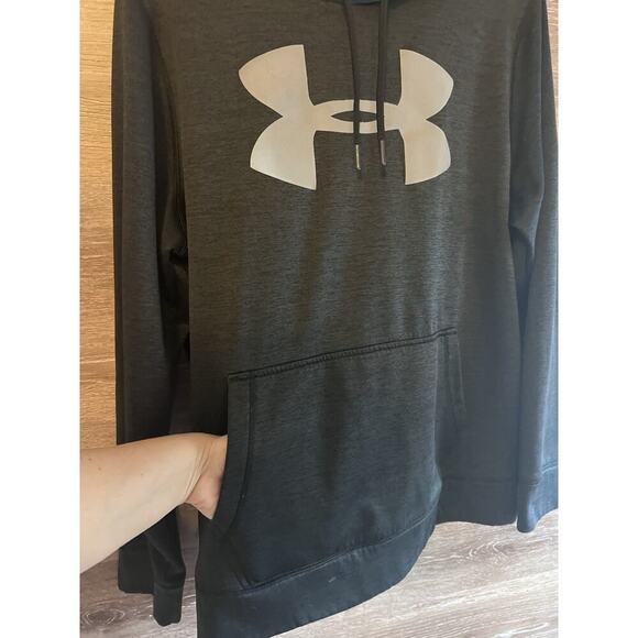 Under Armour Hoodie Sweatshirt Size Large Dark Gray - Picture 3 of 9